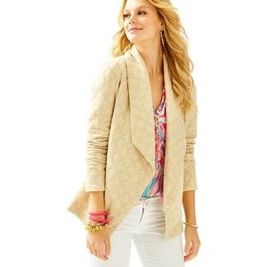 Lilly Pulitzer Gold Brea Wrap Cardigan